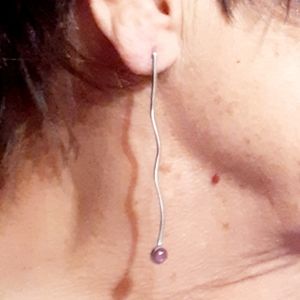 Amethyst silver earrings
